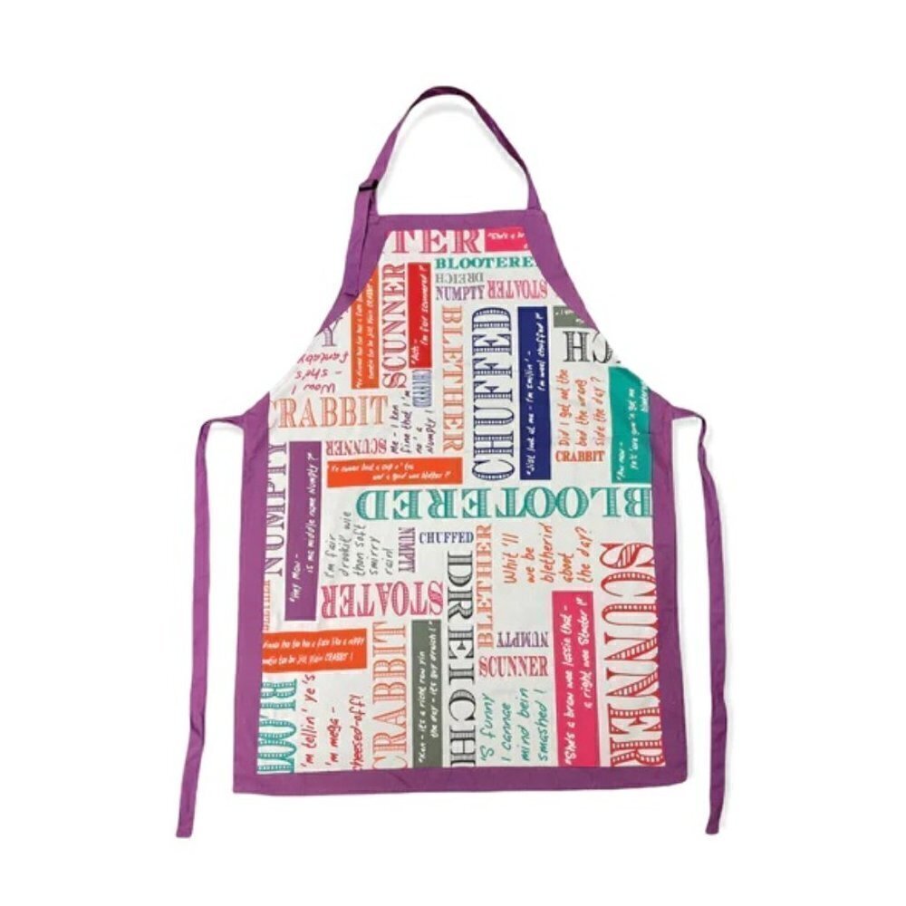 TASTE OF SCOTLAND - Barbara Davidson Scottish Dialect Words Apron NWT